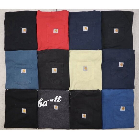 Carhartt Pocket Tee Bundle Reseller Lot Of 12 USA Rare Shirts All are Size M & S